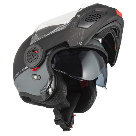 KASK MOTOCYKLOWY NZI MINIMOD DUO SMART BLACK ANTRACITE MATT