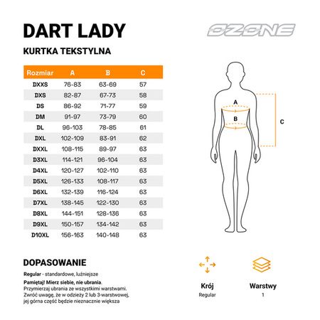 Kurtka Tekstylna OZONE Dart Lady Black