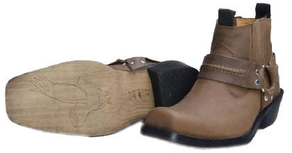 Buty skórzane motocyklowe KOWBOJKI KRÓTKIE Brązowe na choppera klasyk retro