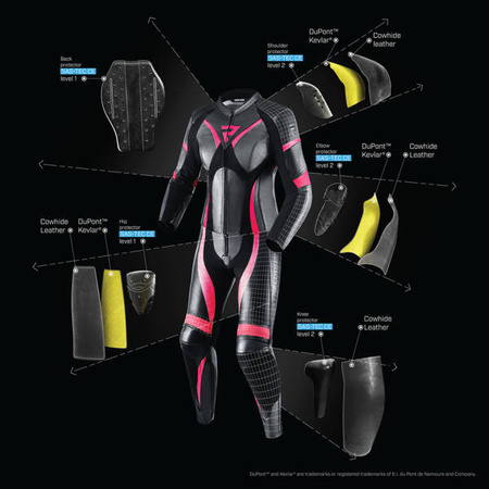 Spodnie skórzane REBELHORN REBEL LADY Black/Pink