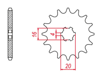 Przednia zębatka Grosskopf 416 13 SUZUKI YAMAHA 80