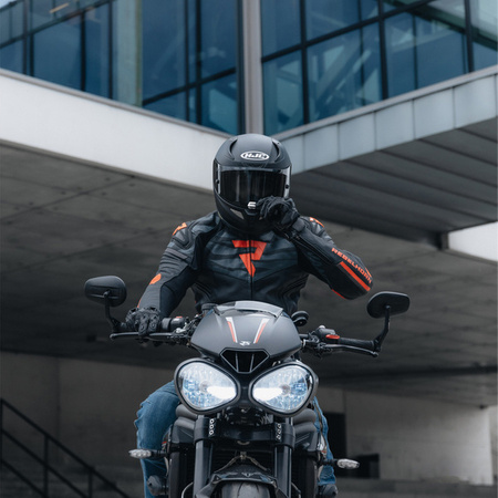 Kurtka skórzana REBELHORN VANDAL Black/Flo Red