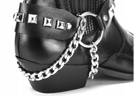 Buty kowbojki skórzane motocyklowe ćwiekowane KARELUS