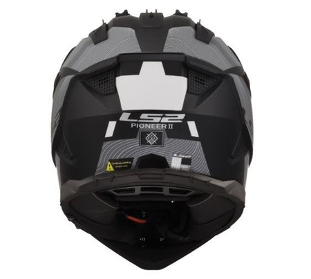 Kask motocyklowy enduro LS2 MX702 PIONEER II HILL MATT BLACK/WHITE