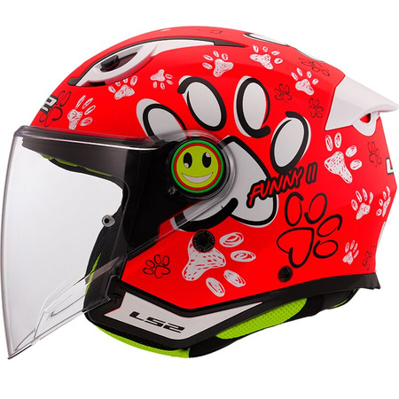 Kask dziecięcy LS2 OF622 FUNNY II PAWS MATT RED