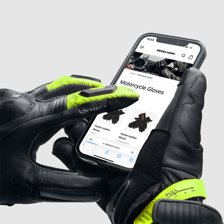 Rękawice Skórzane REBELHORN Viper Black/Grey/Fluo Yellow 