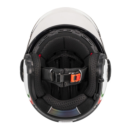 KASK MOTOCYKLOWY NZI RINGWAY 2 DUO SKYLINE BLACK WHITE ITALY