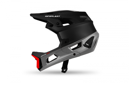 Kask full face dziecięcy Defcon One MTB DH Enduro e-bike hulajnoga czarno-szary