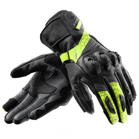 Rękawice Skórzane REBELHORN Viper Black/Grey/Fluo Yellow 