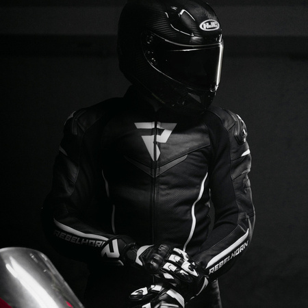 Kurtka skórzanaREBELHORN FIGHTER Black/Flo Red