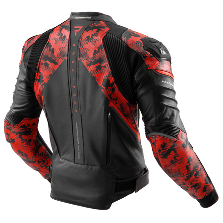 Kurtka Skórzana Rebelhorn Veloce Camo Black/Fluo Red