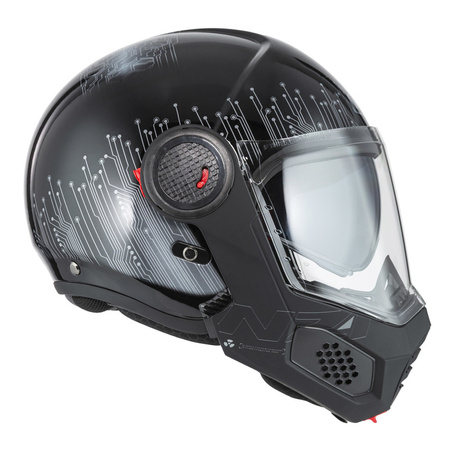 KASK MOTOCYKLOWY NZI MINIMOD DUO META BLACK SILVER