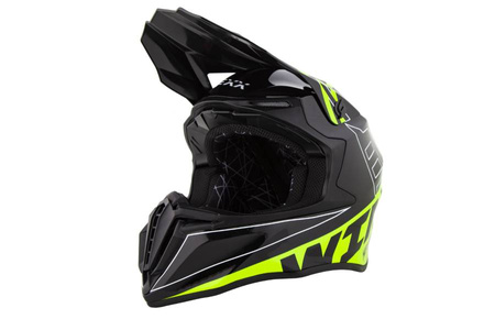Kask Crossowy BLEXX MD-902 Czarno-Zielony – Lekki, Wentylowany, Homologacja ECE