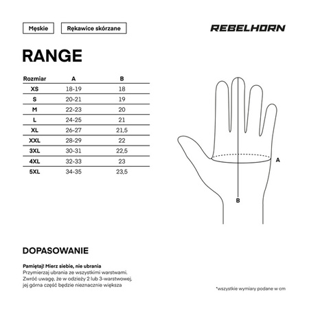 Rękawice skórzane REBELHORN RANGE black/light grey