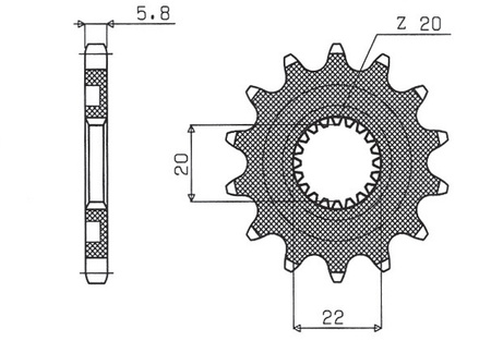 Zębatka przednia SUNSTAR 2103 14 YAMAHA YZF 250 '01-'25 JTF1590.14210314JT