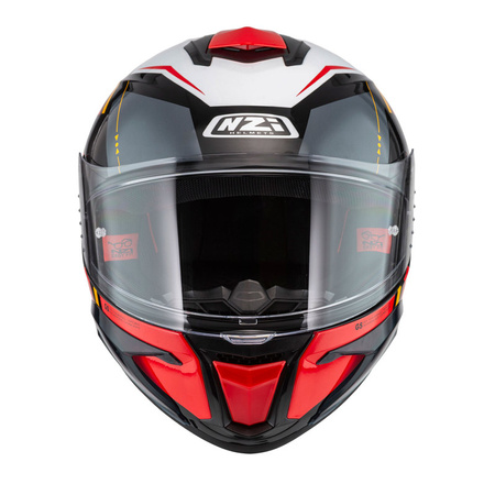 KASK MOTOCYKLOWY NZI WAKE STREAM BOOSTER STRIPES BLACK WHITE RED