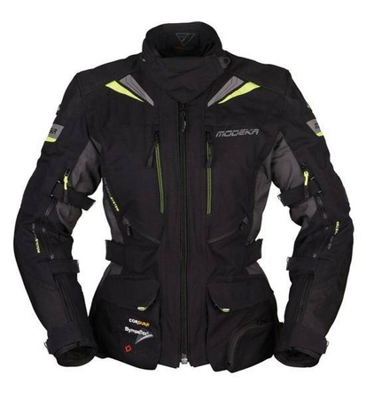 Kurtka motocyklowa damska Panamericana Lady Modeka czarno-neonowa 34