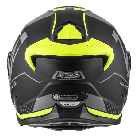 KASK MOTOCYKLOWY NZI COMBI 3 DUO ORBE BLACK ANTRACITE YELLOW MATT