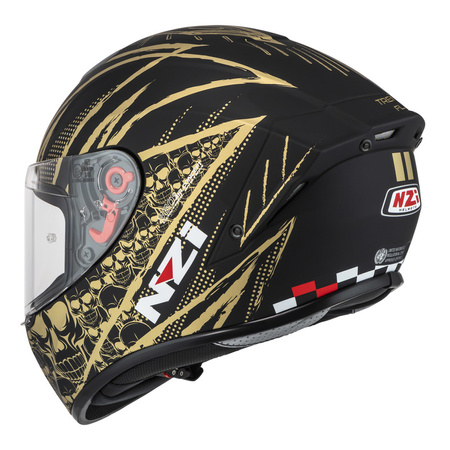 KASK MOTOCYKLOWY NZI TRENDY STREAM FLAG BLACK GOLD MATT