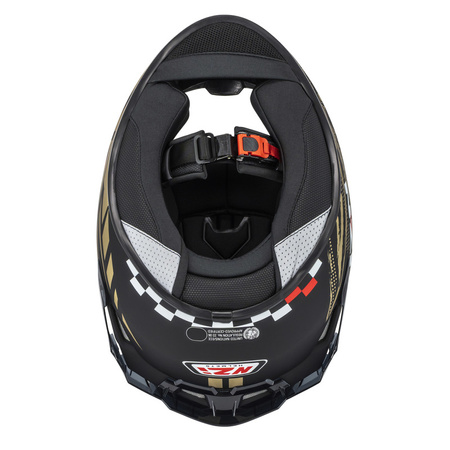 KASK MOTOCYKLOWY NZI TRENDY STREAM FLAG BLACK GOLD MATT