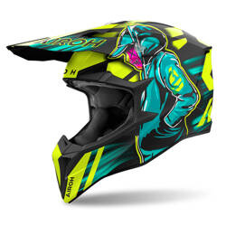 Kask motocyklowy off road AIROH Wraaap Cyber Yellow Matt