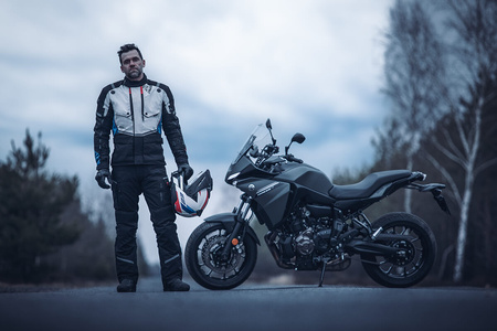 Kurtka motocyklowa turystyczna Trohn Modeka popielaty niebieski