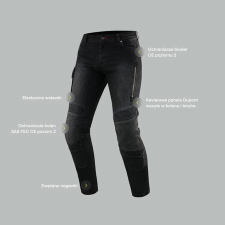 Spodnie jeans REBELHORN vandal twill black L32