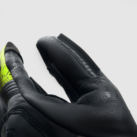 Rękawice Skórzane REBELHORN Viper Black/Grey/Fluo Yellow 
