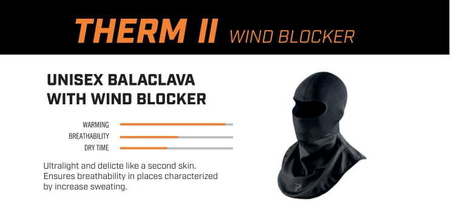 Kominiarka termoaktywna REBELHORN THERM II Z WINDSTOPPEREM Black/Grey
