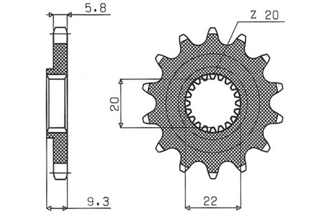 Zębatka przednia 2146 13 KAWASAKI KXF 250 '06-'17 (214613JT) (ŁAŃC. 520)