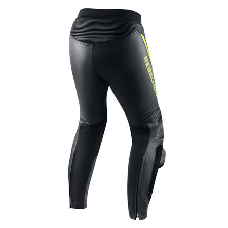 Spodnie skórzane REBELHORN FIGHTER Black/Flo Yellow