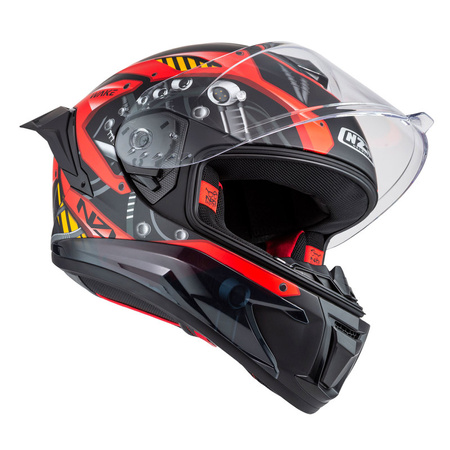 KASK MOTOCYKLOWY NZI WAKE STREAM BOOSTER CYBER BLACK RED MATT