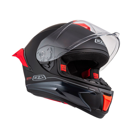 KASK MOTOCYKLOWY NZI WAKE STREAM BOOSTER SOLID NOUVEAU BLACK RED MATT