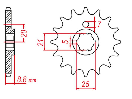 GROSSKOPF zębatka przednia 725-13 HUSQVARNA (JTF507.13)
