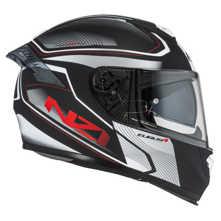 KASK MOTOCYKLOWY NZI EURUS 4 STREAM DUO CHARMANT BLACK WHITE TINTED S MATT