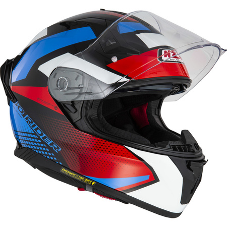 KASK MOTOCYKLOWY NZI GO RIDER STREAM DUO QUADRI BLACK RED BLUE