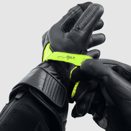 Rękawice Skórzane REBELHORN Viper Black/Grey/Fluo Yellow 