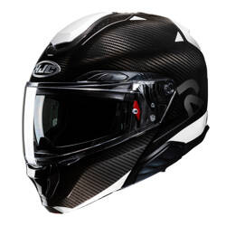 Kask motocyklowy szczękowy HJC Rpha91 Noela Carbon Black/White