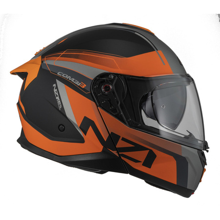 KASK MOTOCYKLOWY NZI COMBI 3 DUO DAILY BLACK ORANGE ANTRACITE MATT