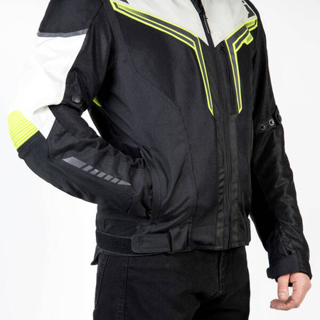 Kurtka Tekstylna OZONE Flow Black/Grey/Fluo Yellow
