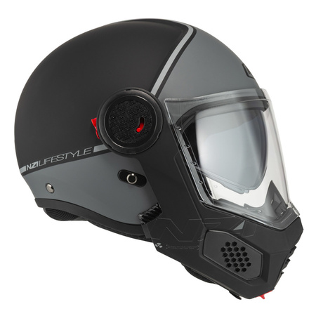 KASK MOTOCYKLOWY NZI MINIMOD DUO SMART BLACK ANTRACITE MATT