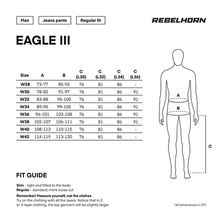 Spodnie jeans REBELHORN Eagle III Slim fit washed black L36