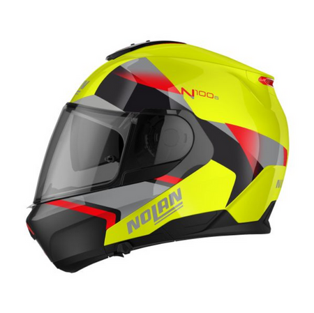 Kask szczękowy NOLAN N100-6 PALOMA N-COM 27 czarny/czerwony/srebrny/żółty S