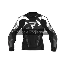 Motocyklowa Kurtka Skórzana Rebelhorn Inferno Black/Blue/White/Red z garbem