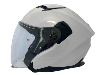 Kask motocyklowy z bledną Apex JI200 Solid pearl white na skuter choppera