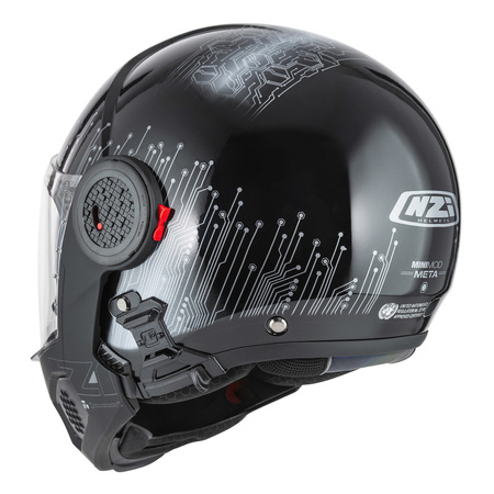 KASK MOTOCYKLOWY NZI MINIMOD DUO META BLACK SILVER