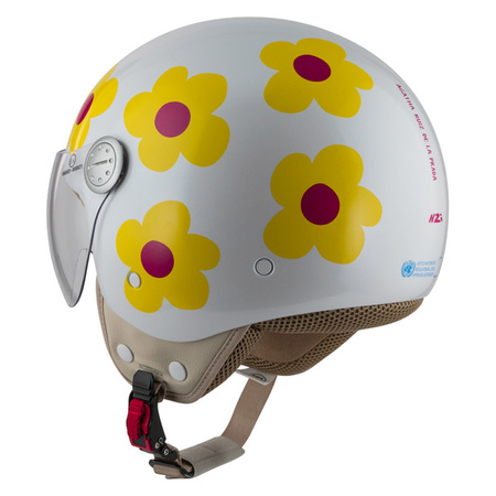 KASK MOTOCYKLOWY NZI PASARELA MARGARITAS NARANJA Y ROSA
