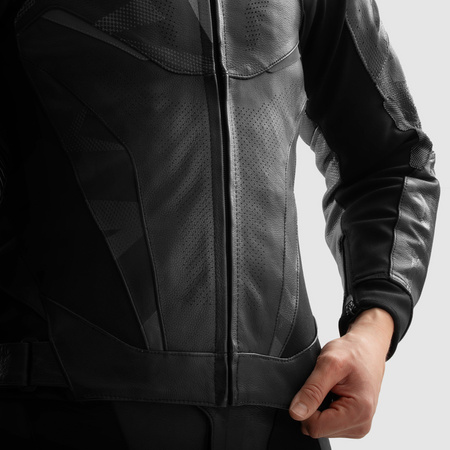 Motocyklowa Kurtka Skórzana Rebelhorn Inferno Black z garbem