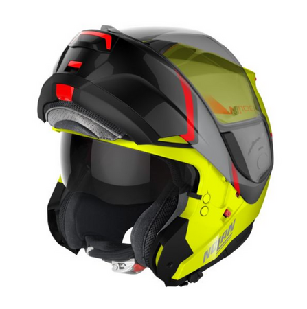 Kask szczękowy NOLAN N100-6 PALOMA N-COM 27 czarny/czerwony/srebrny/żółty S