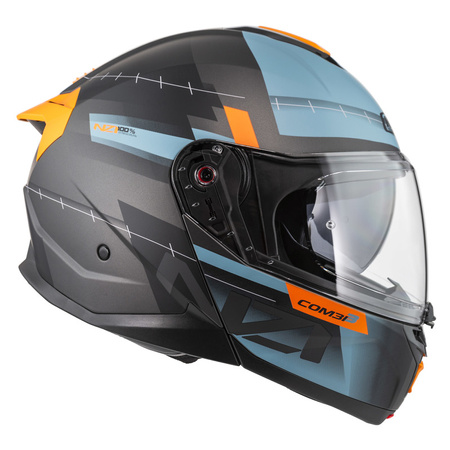 KASK MOTOCYKLOWY NZI COMBI 3 DUO METRIC ANTRACITE BLUE MATT